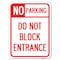 Signmission No Parking Do Not Block Entrance Heavy-Gauge Alum Rust Proof Parking Sign, 18" x 24", A-1824-23752 A-1824-23752 - alternate 1